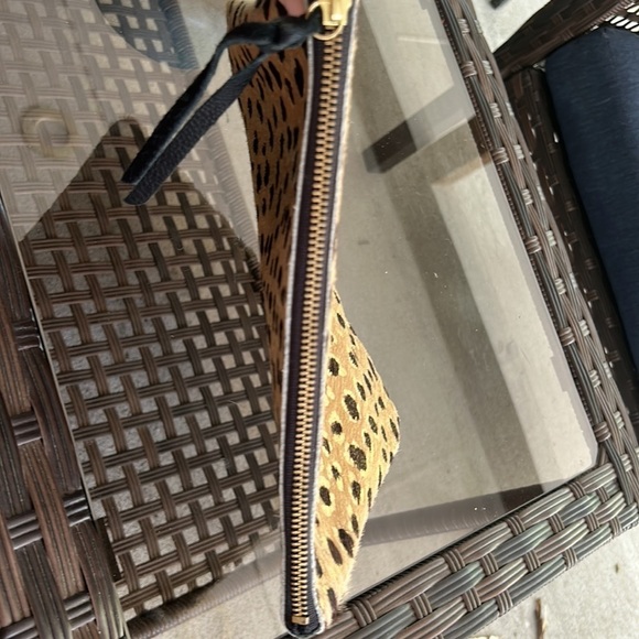 Oliveve Hair Calf Leopard Print Clutch - Picture 9 of 10